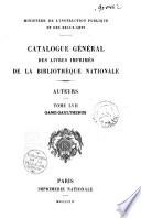 Catalogue général des livres imprimés de la Bibliothèque Nationale