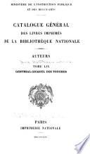 Catalogue général des livres imprimés de la Bibliothèque nationale