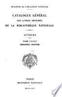 Catalogue général des livres imprimés de la Bibliothèque nationale