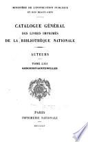 Catalogue général des livres imprimés de la Bibliothèque nationale