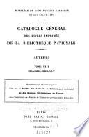 Catalogue général des livres imprimés de la Bibliothèque nationale