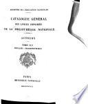 Catalogue général des livres imprimés de la Bibliothèque nationale
