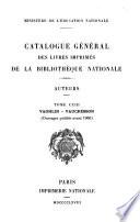 Catalogue général des livres imprimés de la Bibliothèque nationale