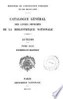 Catalogue général des livres imprimés de la Bibliothèque Nationale