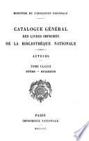 Catalogue général des livres imprimés de la Bibliothèque nationale