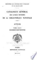 Catalogue général des livres imprimés de la Bibliothèque nationale
