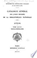 Catalogue général des livres imprimés de la Bibliothèque nationale