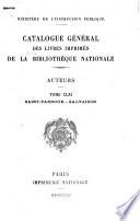 Catalogue général des livres imprimés de la Bibliothèque nationale