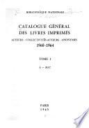 Catalogue général des livres imprimés de la Bibliothèque nationale