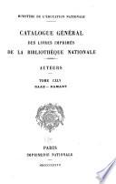 Catalogue général des livres imprimés de la Bibliothèque nationale