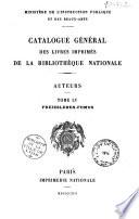 Catalogue général des livres imprimés de la Bibliothèque Nationale