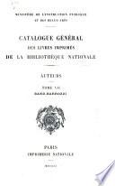 Catalogue général des livres imprimés de la Bibliothèque nationale