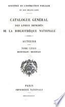 Catalogue général des livres imprimés de la Bibliothèque nationale