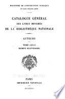 Catalogue général des livres imprimés de la Bibliothèque nationale