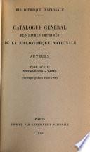 Catalogue général des livres imprimés de la Bibliothèque nationale