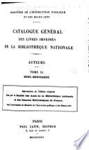 Catalogue général des livres imprimés de la Bibliothèque nationale