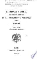 Catalogue général des livres imprimés de la Bibliothèque nationale