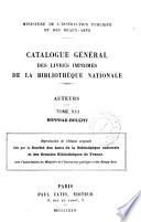 Catalogue général des livres imprimés de la Bibliothèque nationale