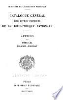 Catalogue général des livres imprimés de la Bibliothèque nationale