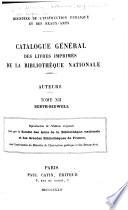 Catalogue général des livres imprimés de la Bibliothèque nationale