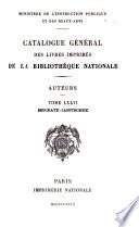 Catalogue général des livres imprimés de la Bibliothèque nationale