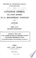 Catalogue général des livres imprimés de la Bibliothèque nationale