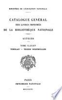Catalogue général des livres imprimés de la Bibliothèque nationale