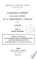 Catalogue général des livres imprimés de la Bibliothèque nationale