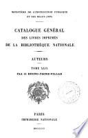 Catalogue général des livres imprimés de la Bibliothèque Nationale