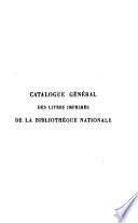 Catalogue général des livres imprimés de la Bibliothèque nationale