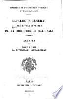 Catalogue général des livres imprimés de la Bibliothèque nationale