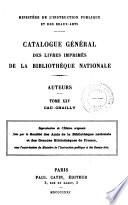 Catalogue général des livres imprimés de la Bibliothèque nationale