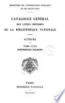 Catalogue général des livres imprimés de la Bibliothèque Nationale