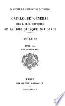 Catalogue général des livres imprimés de la Bibliothèque nationale