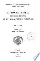 Catalogue général des livres imprimés de la Bibliothèque Nationale