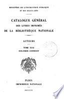 Catalogue général des livres imprimés de la Bibliothèque Nationale