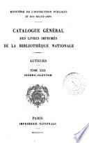 Catalogue général des livres imprimés de la Bibliothèque Nationale