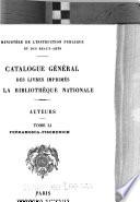 Catalogue général des livres imprimés de la Bibliothèque nationale
