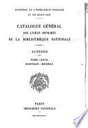 Catalogue général des livres imprimés de la Bibliothèque nationale