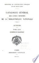 Catalogue général des livres imprimés de la Bibliothèque nationale