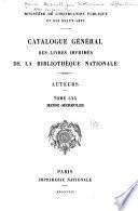 Catalogue général des livres imprimés de la Bibliothèque nationale
