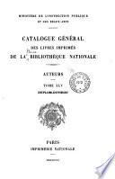 Catalogue général des livres imprimés de la Bibliothèque nationale