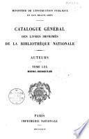 Catalogue général des livres imprimés de la Bibliothèque Nationale
