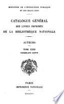 Catalogue général des livres imprimés de la Bibliothèque nationale
