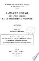 Catalogue général des livres imprimés de la Bibliothèque nationale