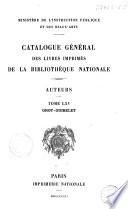 Catalogue général des livres imprimés de la Bibliothèque Nationale