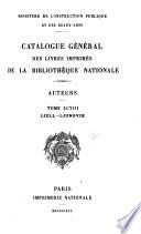 Catalogue général des livres imprimés de la Bibliothèque nationale