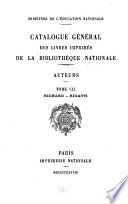 Catalogue général des livres imprimés de la Bibliothèque nationale