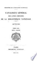 Catalogue général des livres imprimés de la Bibliothèque nationale