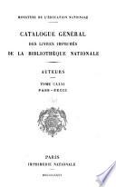 Catalogue général des livres imprimés de la Bibliothèque nationale
